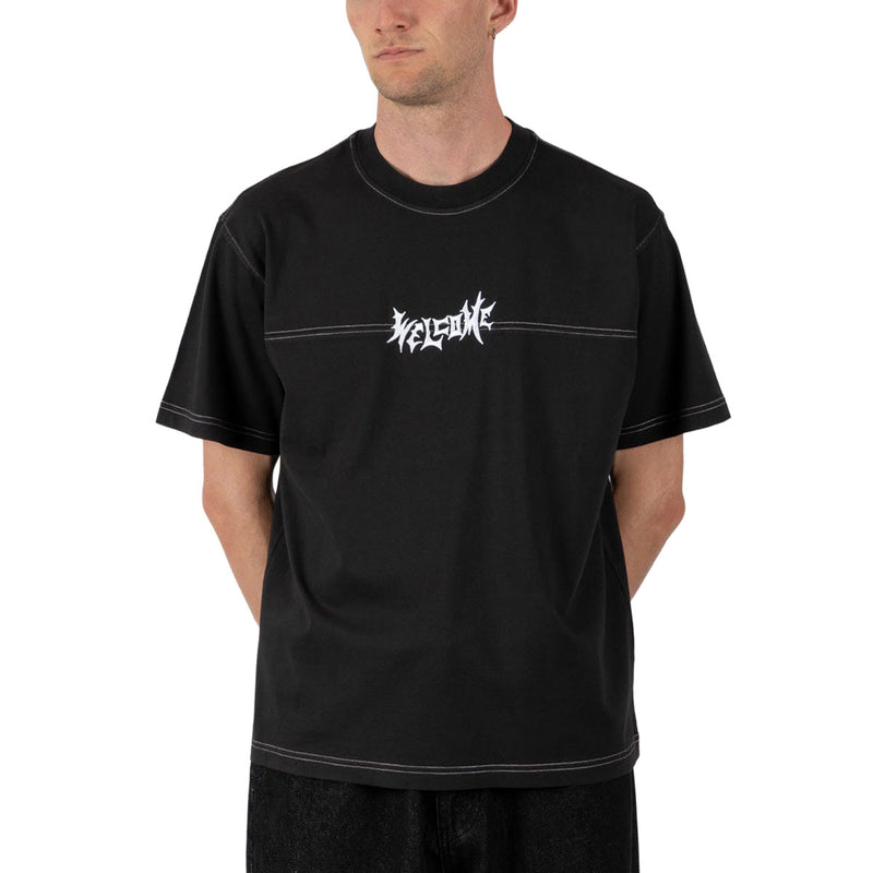 Welcome Vamp Football Knit T-Shirt - Black/White