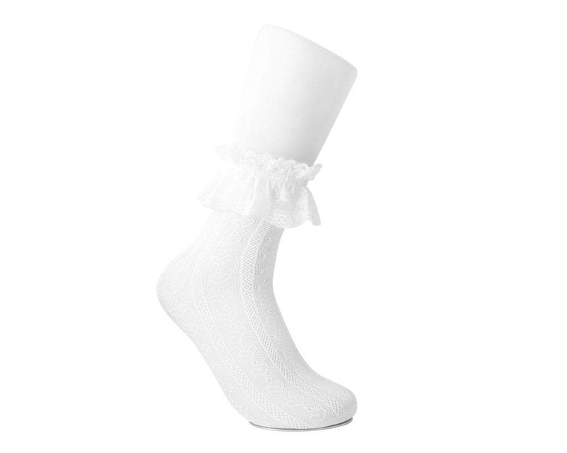 TSK1070 White Lace Crew Sock TSK1070-OS