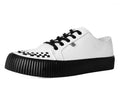 A3315 White Leather Lace-Up Creeper Sneaker