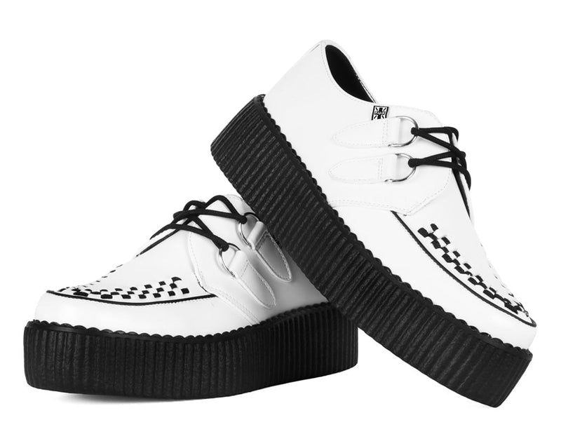 V6803 White Leather Viva Mondo Creeper
