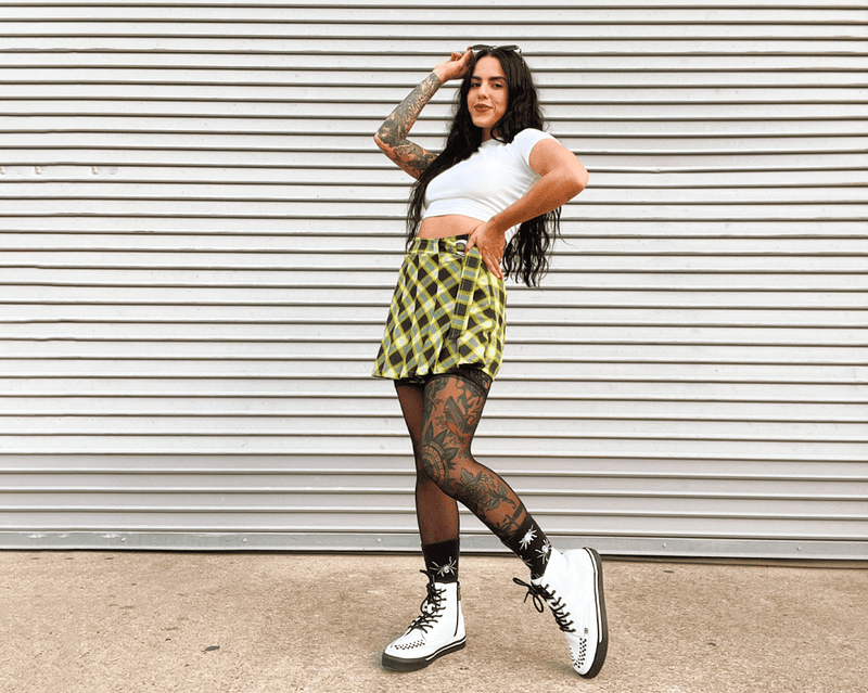 A3094 White TUKskin™ 8-Eye Sneaker Boot
