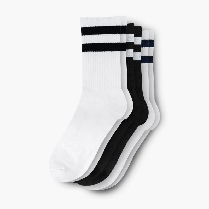 Women's Eco-Friendly Crew Socks | 3 Pack (Striped)