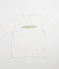 Yardsale Script T-Shirt in White and Green