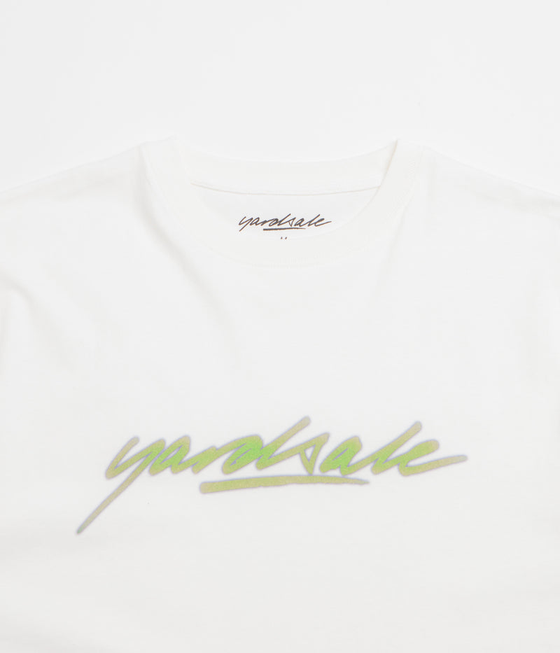 Yardsale Script T-Shirt in White and Green