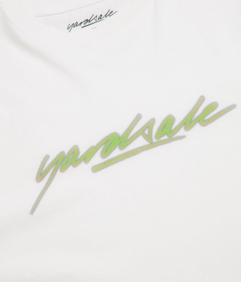 Yardsale Script T-Shirt in White and Green