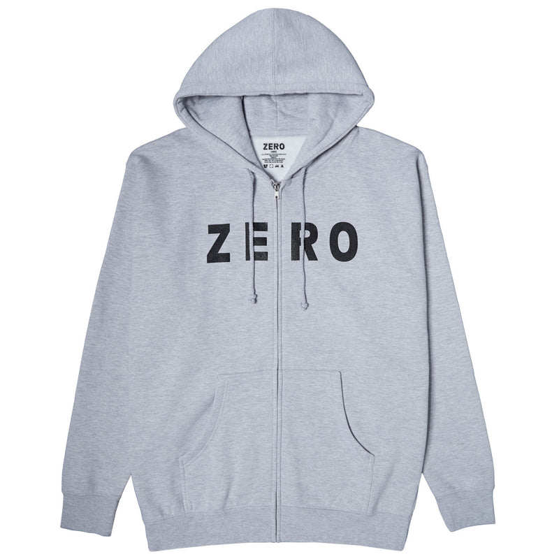 Zero Army Zip Up Hoodie - Heather Grey/Black
